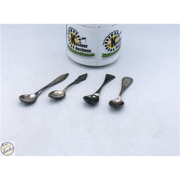 FOUR ANTIQUE STERLING SILVER SPOONS