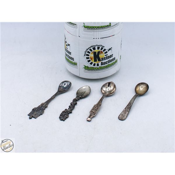 FOUR ANTIQUE STERLING SILVER SPOONS