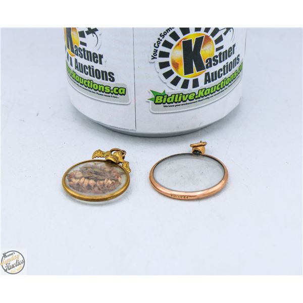 PAIR 1800S KEEPSAKE PENDANTS