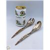 Image 1 : SILVER PLATED HAIDA ART SALAD SPOONS