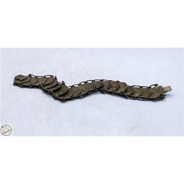 1930S SILVER 10 CENT NETHERLANDS COIN BRACELET