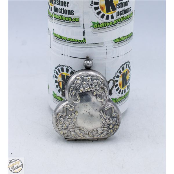 ANTIQUE SILVER COIN PURSE CONTAINER
