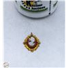 Image 1 : ANTIQUE GOLD TONE CAMEO PENDANT