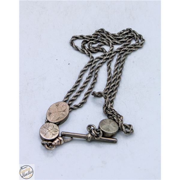 1800S SILVER POCKET WATCH VEST POCKET CHAIN