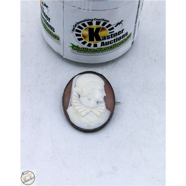 1800S CAMEO BROOCH SILVER MOUNTED