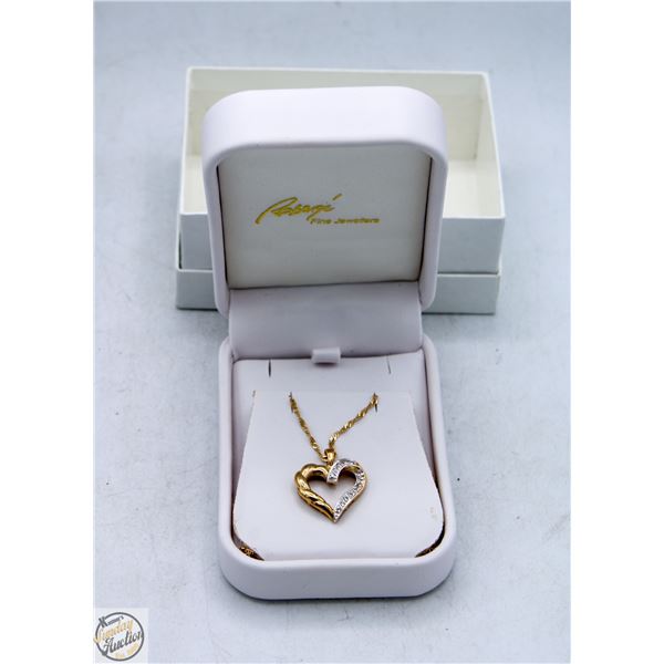 10K GOLD HEART PENDANT W CHAIN
