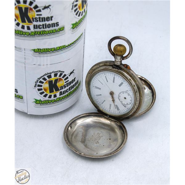 1900S WALTHAM SILVER HUNTER WATCH WORKS