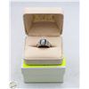 Image 1 : 10K WHITE GOLD RING WITH LARGE STONE