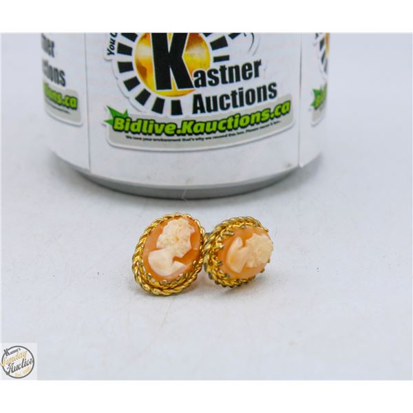 PAIR ANTIQUE CAMEO EARRINGS