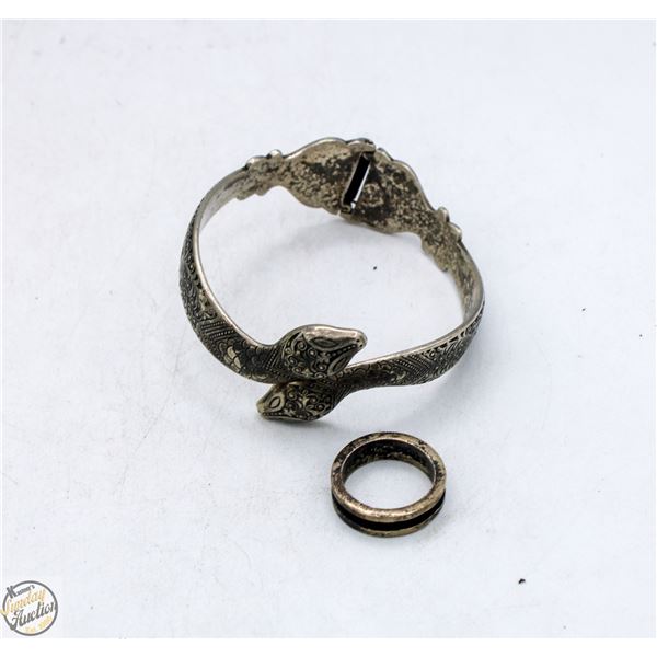ANTIQUE SILVER SNAKE BRACELET