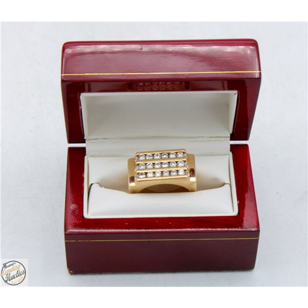 GENTLEMANS 14KT YEL.GOLD (31.4G)+DIAMONDS(24) RING