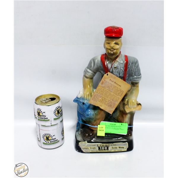 VINTAGE 1970 JIM BEAM PAUL BUNYAN BLUE OX DECANTER