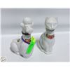 Image 1 : VINTAGE 1970 GLASS WHITE POODLE & CAT ROSE DECANTE
