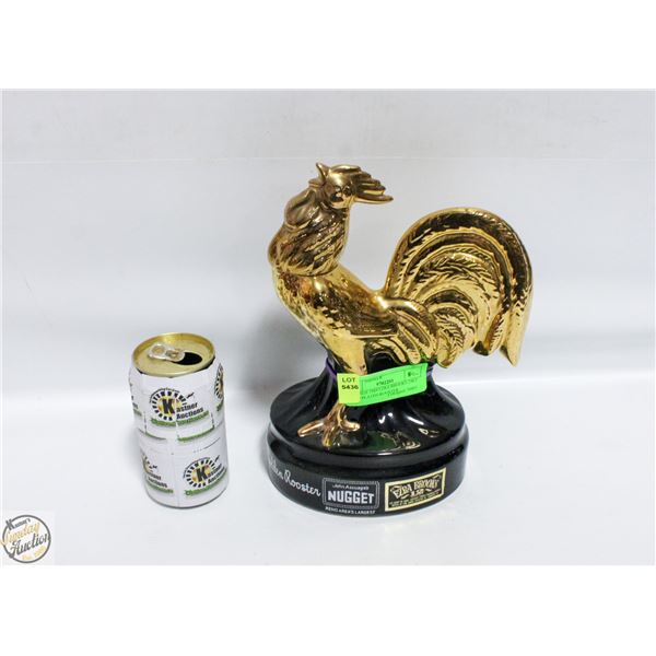 VINTAGE 1969 EZRA BROOKS 24KT GOLD PLATED ROOSTER