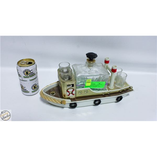VINTAGE 1960S MUSICAL BOAT DECANTER MADE IN JAPAN