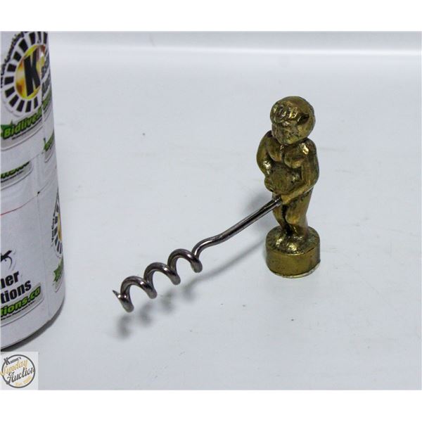 ANTIQUE NOVELTY BRASS CORK SCREW