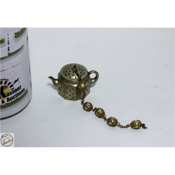 ANTIQUE MINI TEAPOT TEA STRAINER