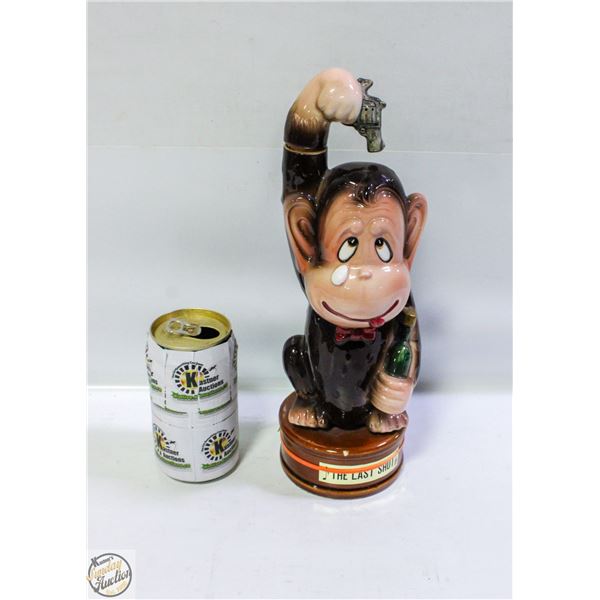 VINTAGE CERAMIC MUSICAL MONKEY DECANTER "THE LAST