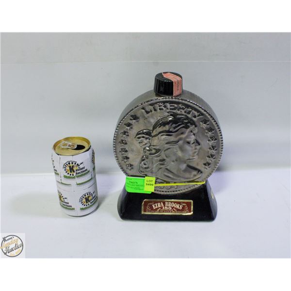VINTAGE 1969 EZRA BROOKS 1804 LIBERTY COIN DECANTE