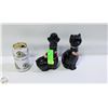 Image 1 : VINTAGE 1970 GLASS BLACK POODLE & CAT ROSE DECANTE