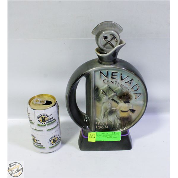 VINTAGE 1963 JIM BEAM SILVER CENTENNIAL NEVADA GRE