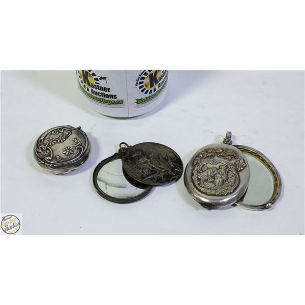 THREE ANTIQUE PENDANT LOCKETS