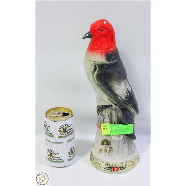 VINTAGE 1969 JIM BEAM RED HEADED WOODPECKER