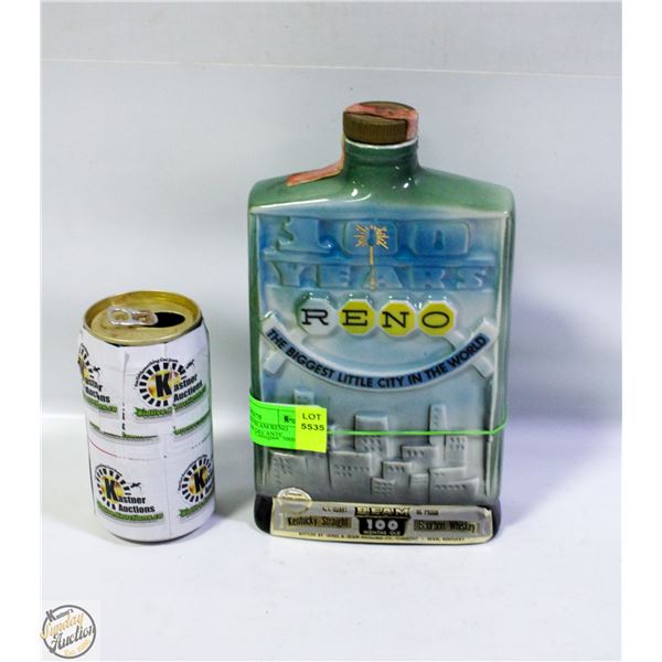 VINTAGE 1968 JIM BEAM RENO NEVADA 100 YEAR DECANTE