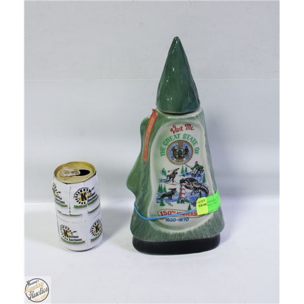 VINTAGE 1970 JIM BEAM MAINE PINE TREE STATE DECANT