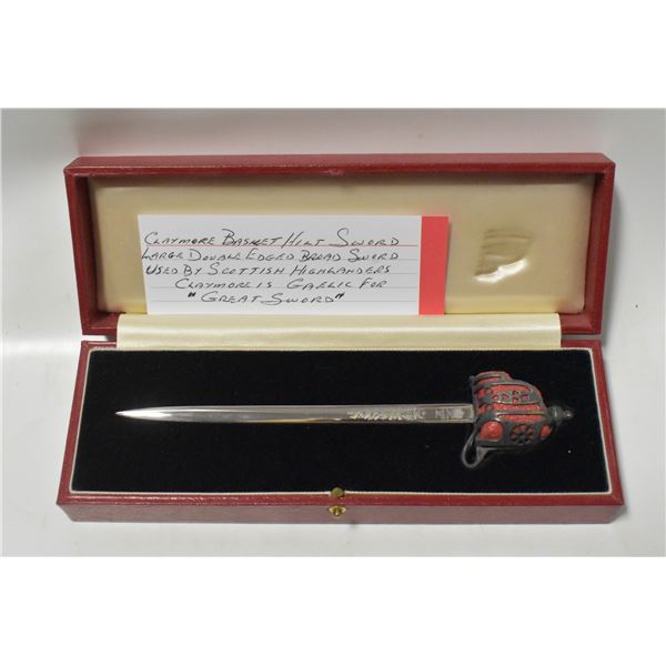 MINIATURE WILKINSON CLAYMORE SWORD W BOX