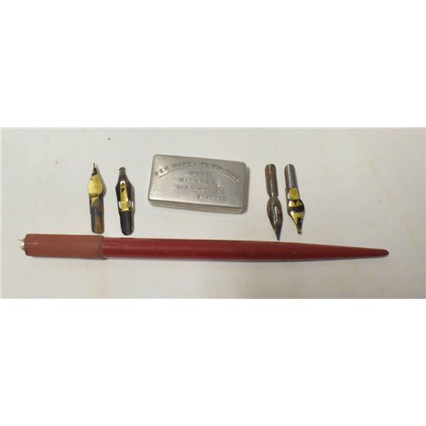 ANTIQUE QUILL PEN WITH EXTRA NIBS
