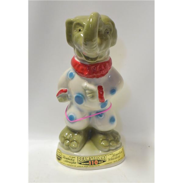 VINTAGE 1968 JIM BEAM DEMOCRAT CLOWN ELEPHANT