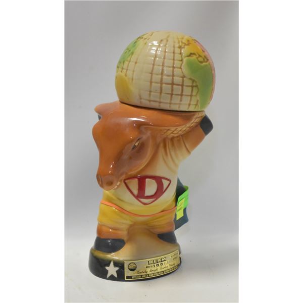 VINTAGE 1976 JIM BEAM DONKEY WORLD GLOBE