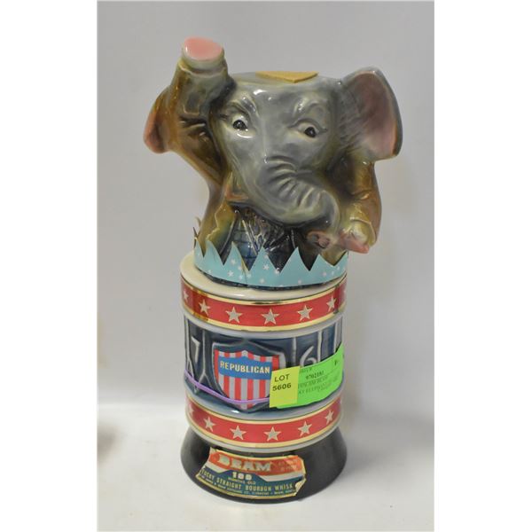 VINTAGE 1976 JIM BEAM DEMEOCRAT ELEPHANT DECANTER