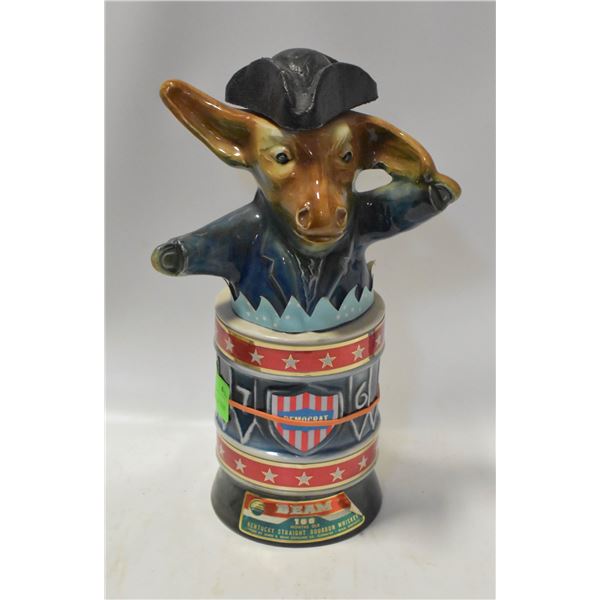 VINTAGE 1976 JIM BEAM REPUBLICAN DONKEY DECANTER