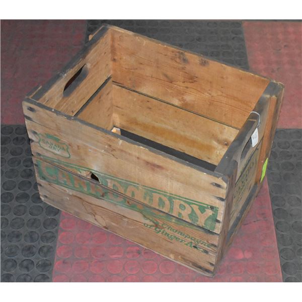 VINTAGE WOODEN CANADA DRY GINGERALE CRATE