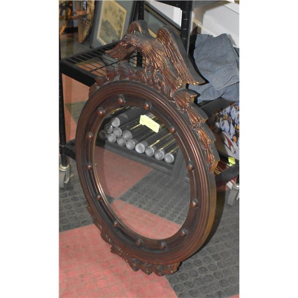 EAGLE TOPPED WALL MIRROR BRUSHED GOLD TONES