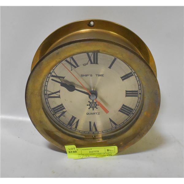 SOLIS BRASS SHIPS TIME QUARTS WALL CLOCK