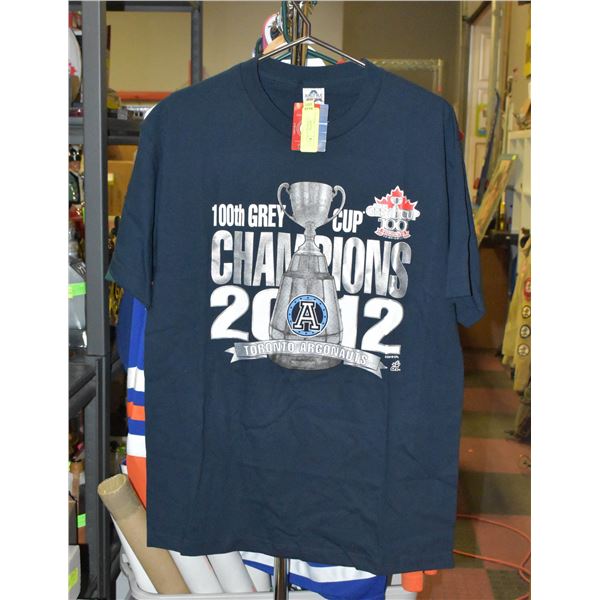 NEW LARGE 100TH GREY CUP T SHIRT