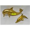 Image 1 : PAIR OF BRASS DOLPHINS