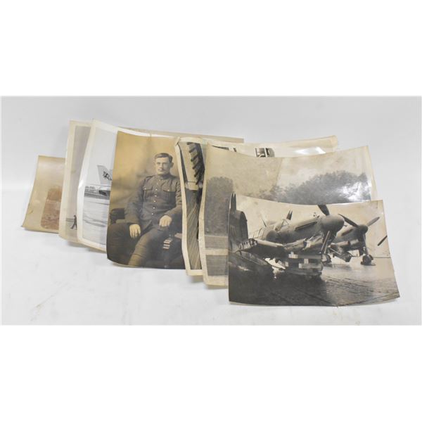 LOT OF BLACK & WHITE MILITARY PHOTOS & 1 POSTCARD
