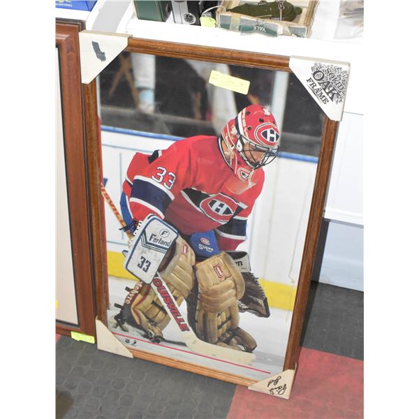 LARGE VINTAGE PATRICK ROY FRAMED PICTURE