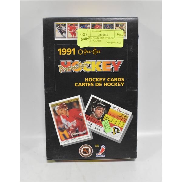 SEALED PACK BOX 1991 OPC HOCKEY CARDS