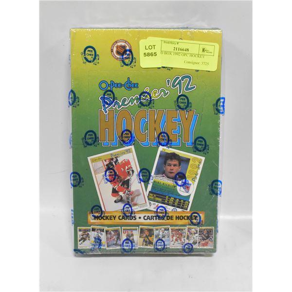 SEALED BOX 1992 OPC HOCKEY CARDS