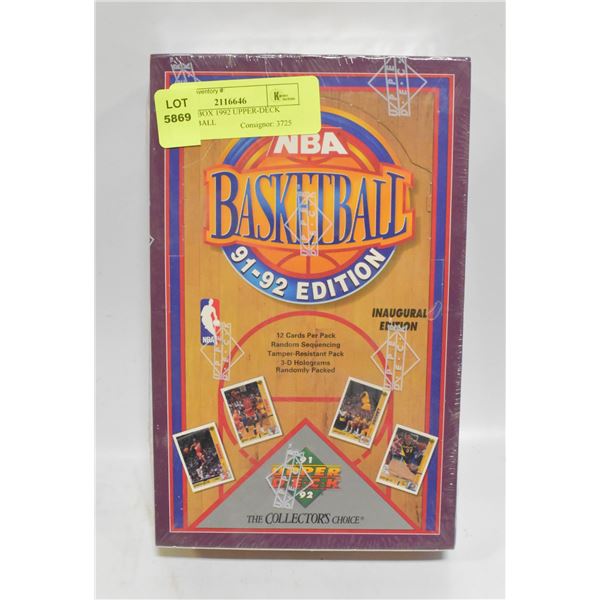 SEALED BOX 1992 UPPER-DECK BASKETBALL
