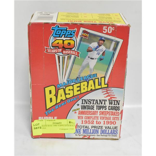 SEALED BOX 1990 TOPPS BASEBALL PACKS