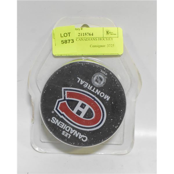 MONTREAL CANADIANS HOCKEY PUCK