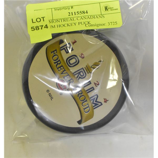 1993 MONTREAL CANADIANS FORUM HOCKEY PUCK