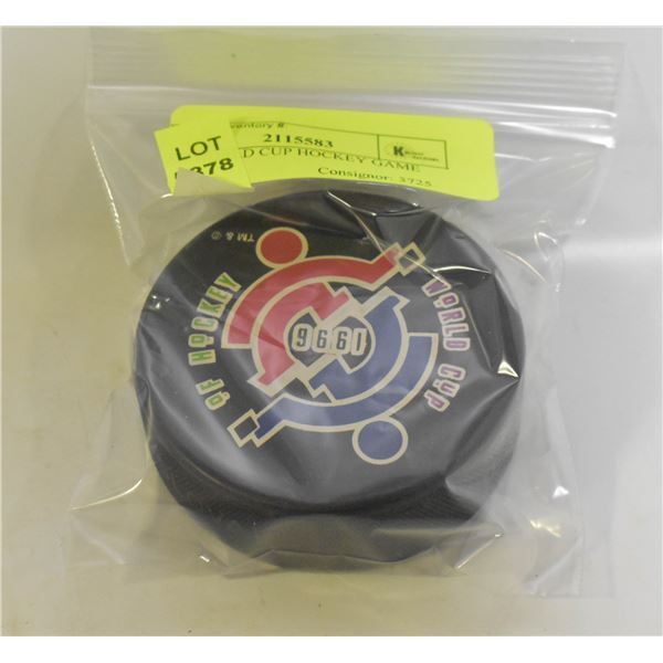 1996 WORLD CUP HOCKEY GAME PUCK