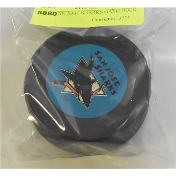 1990S SAN JOSE SHARKS GAME PUCK